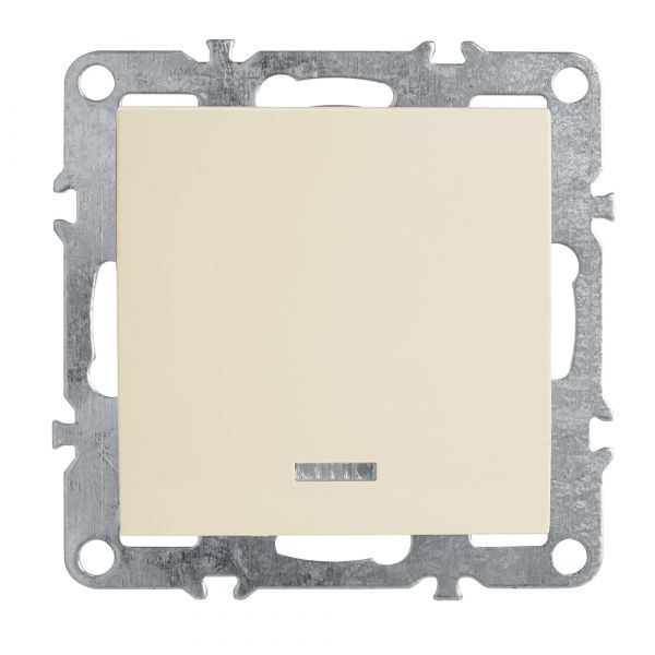 Выключатель 1-клавишный c индикатором (механизм), серия Эрна, , слоновая кость