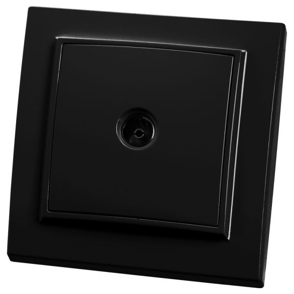 Розетка телевизионная, 75 Ом, 5-862МГц, Эрна, черный, Stekker