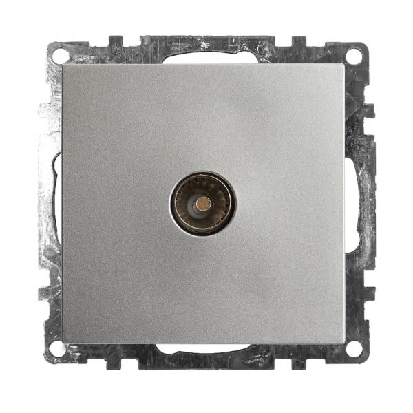 Розетка телевизионная 1-местная (механизм), 75 Ом, 5-862МГц, Катрин, серебро