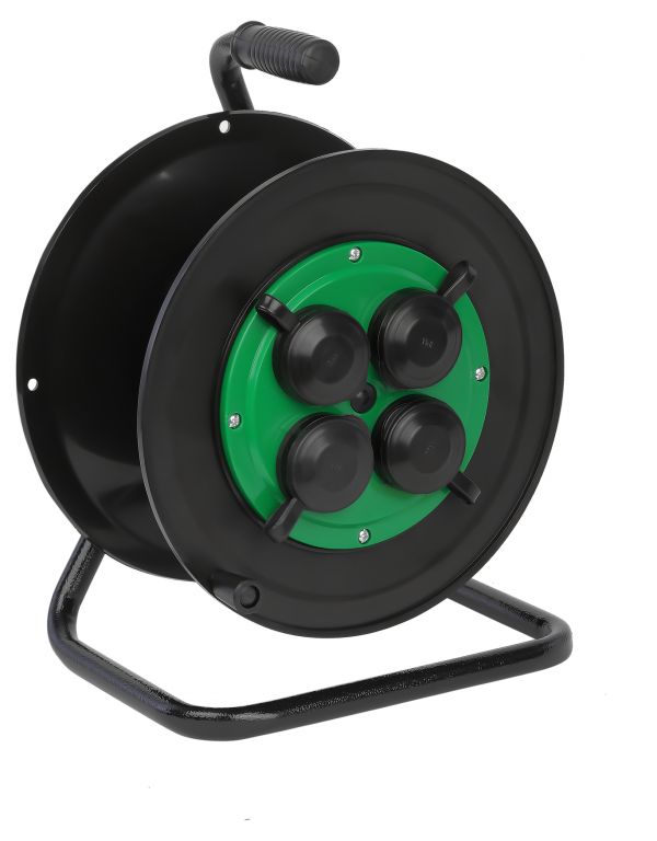 Катушка пластиковая RP-4e-IP44 для подключения провода 4 розетки c заземлением с защитными крышками