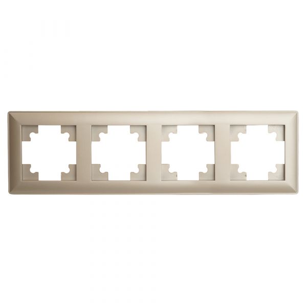 Рамка четырехместная пластик серия Катрин шампань STEKKER