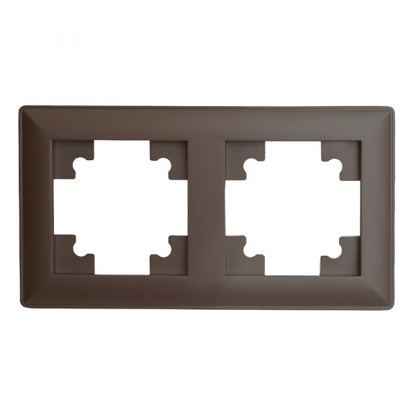 Рамка двухместная пластик серия Катрин шоколад STEKKER