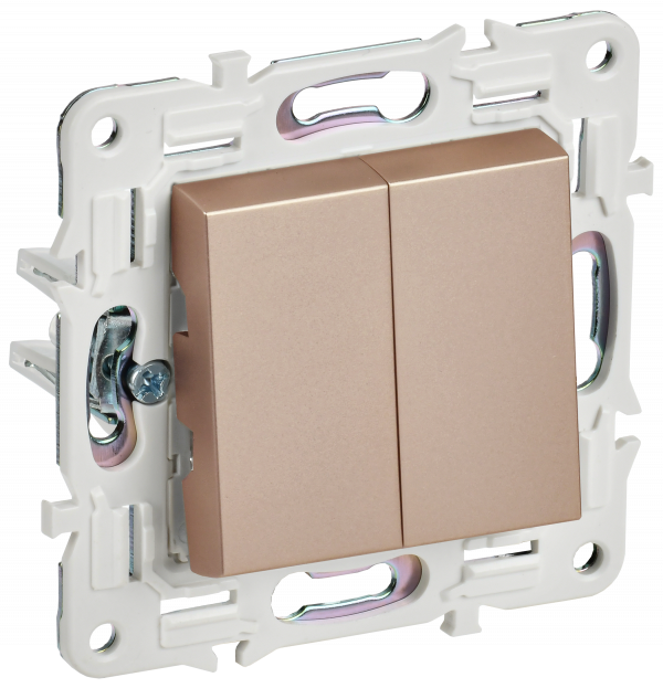 SKANDY Выключатель 2-клавишный проходной 10А SK-V05Sa песочный IEK