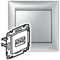 Розетка компьютерная RJ45 категория 5Е UTP с захватами алюминий VALENA DIY