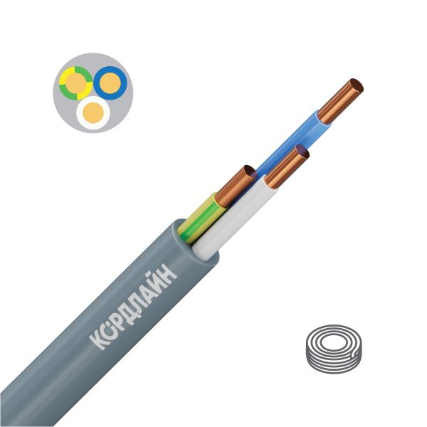 Кабель силовой КОРДЛАЙН ВВГ-Пнг(А)-LS             3x4ок(N,PE)-0,66 10м ТРТС