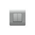 Выключатель 2-клавишный 10А, серебряный