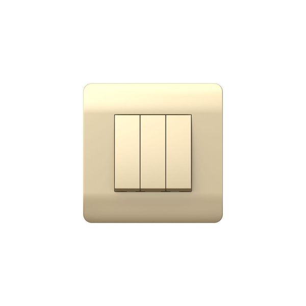 Переключатель 3-клавишный 10А (NEW3-E), шампань