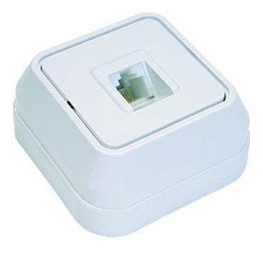 Розетка TF евро накладная белая