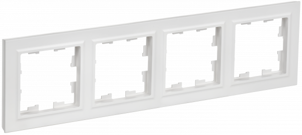 BRITE Рамка 4-местная РУ-4-БрАБ арктический белый IEK