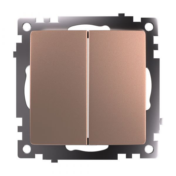 Переключатель двухклавишный (механизм) серия Катрин шампань STEKKER