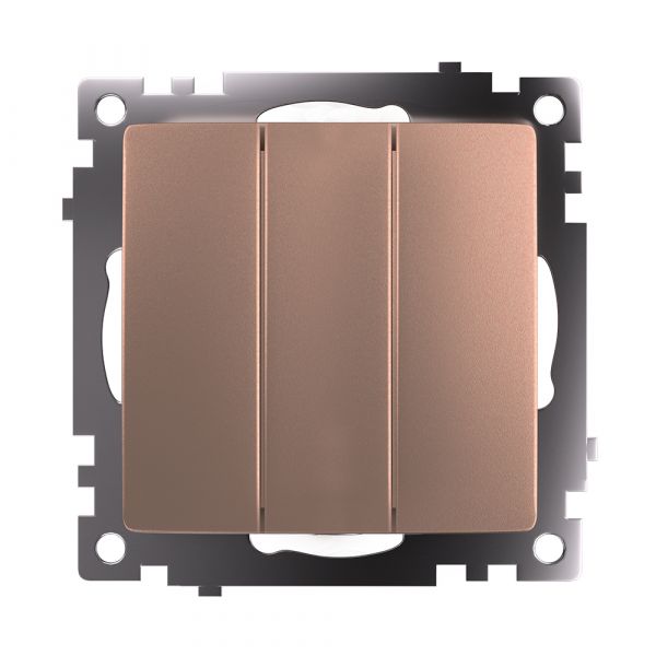 Выключатель трехклавишный (механизм) серия Катрин шампань STEKKER