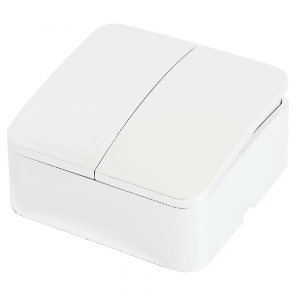 Выключатель 2-клавишный 250В 10А серия София белый STEKKER