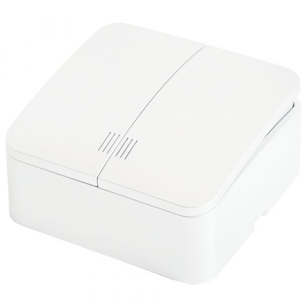 Выключатель 2-клавишный с индикатором 250В 10А IP20 серия София белый STEKKER