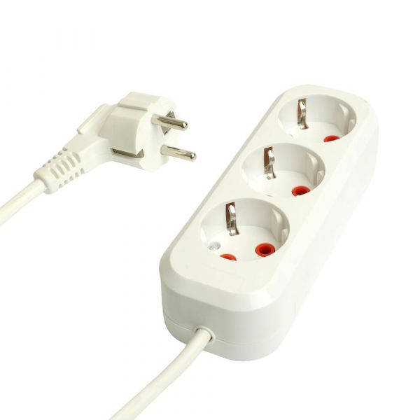 Удлинитель 3-местный с/з 3x1мм2 3м 250В 16А Home HM06-31-03 белый