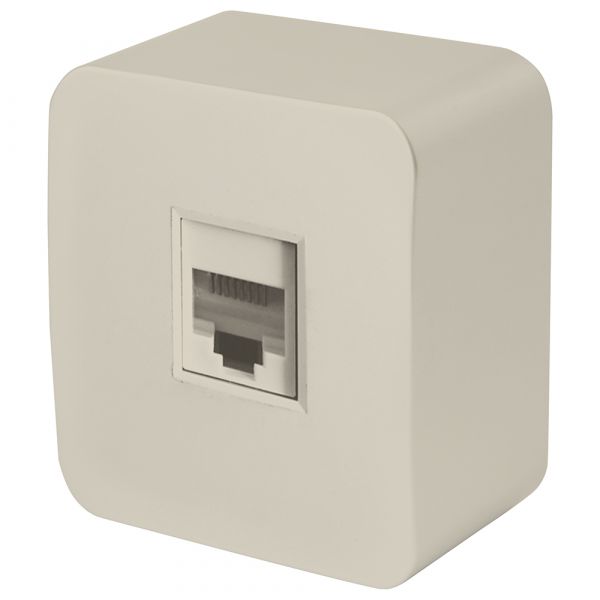 Розетка компьютерная одноместная RJ-45 серия София слоновая кость STEKKER