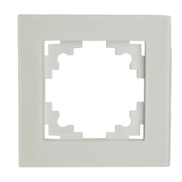Рамка 1-местная, стекло, серия Катрин, GFR00-7001-01M, белый матовый