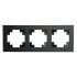 Рамка 3-местная, стекло, Катрин, черный матовый
