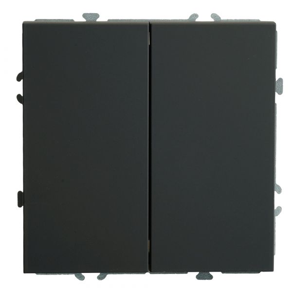 Переключатель 2-клавишный (механизм), 250В, 10А, серия Эмили, черный уголь, soft touch