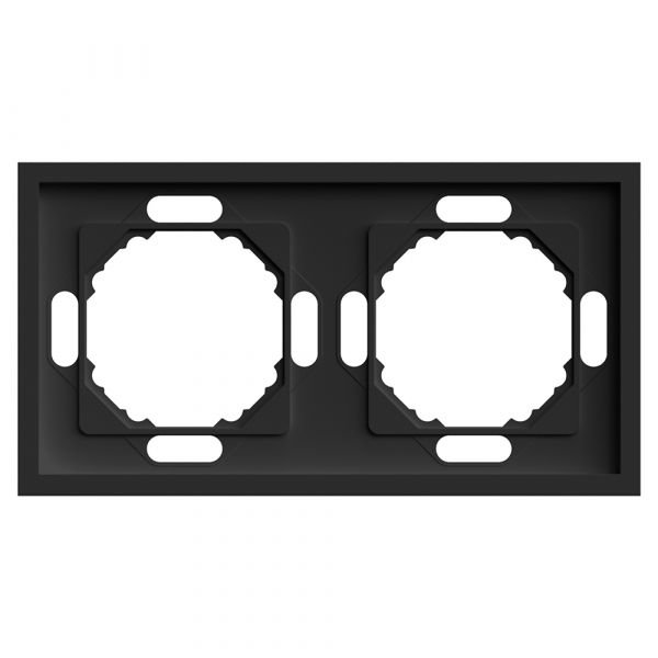 Рамка 2-местная, Эмили,, черный уголь, soft touch