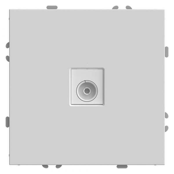 Розетка телевизионная 1-местная (механизм), 75 Ом, 5-862МГц, Эмили, белый фарфор, soft touch