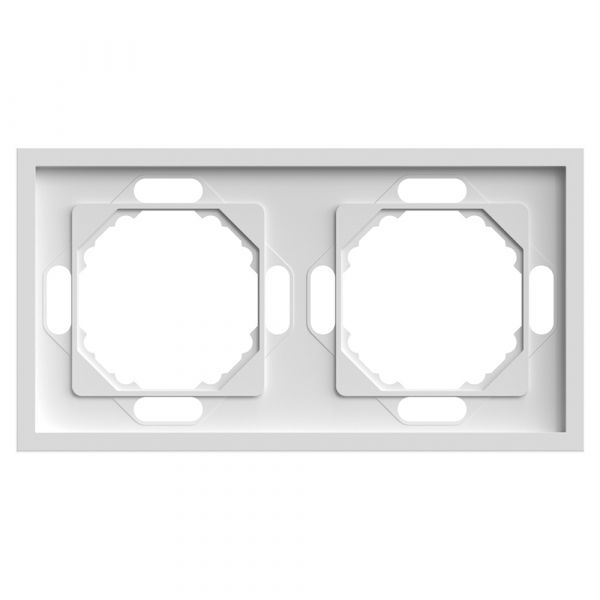 Рамка 2-местная, Эмили,, белый фарфор, soft touch