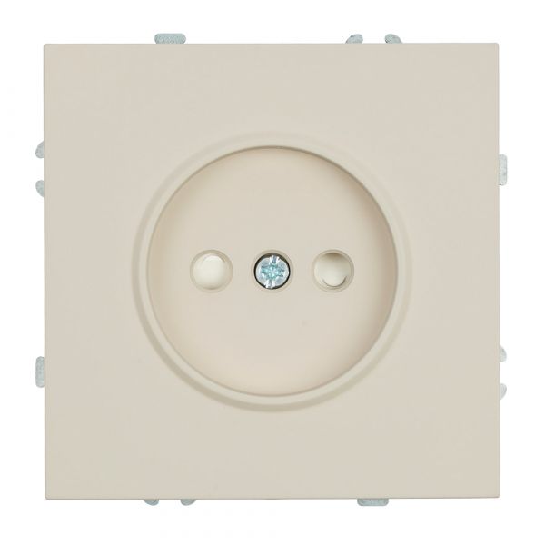 Розетка 1-местная с защитной шторкой б/з (механизм) 250В 16А кашемир soft touch серия Эмили STEKKER
