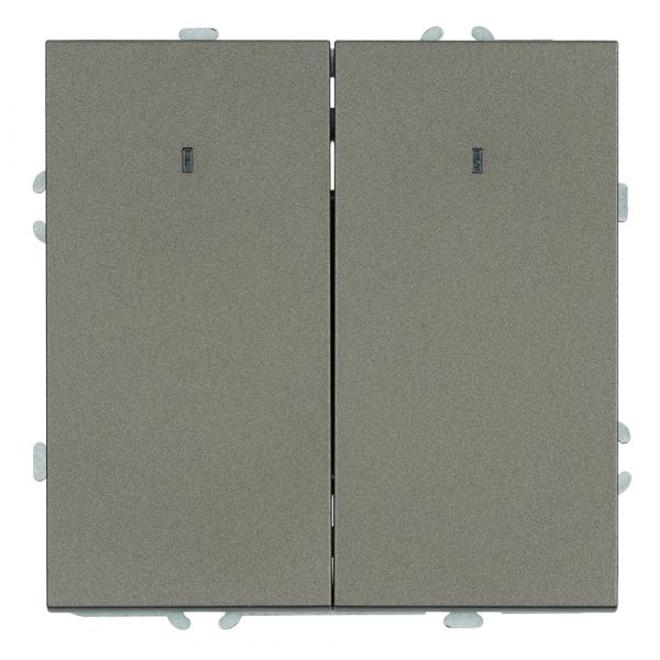 Выключатель 2-клавишный c индикатором (механизм) 250В 10А антрацит soft touch серия Эмили STEKKER