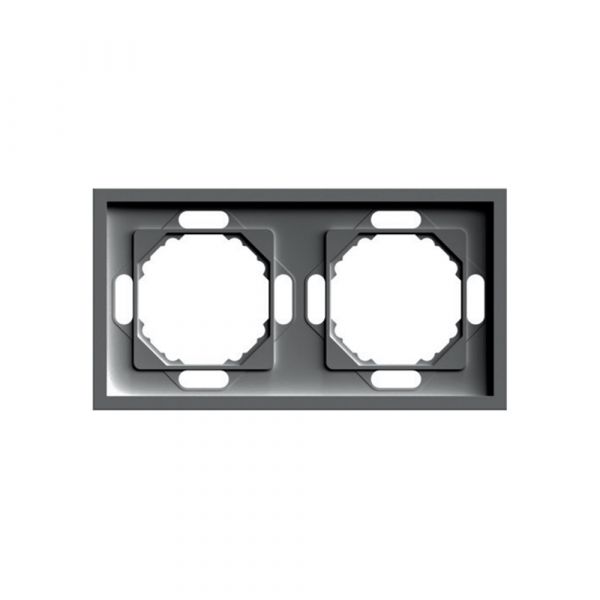 Рамка 2-местная,пластик РС,антрацит soft touch серия Эмили STEKKER