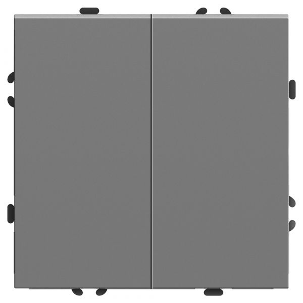 Выключатель 2-клавишный (механизм) 250В, 10А, серия Эмили, платиново-серый, soft touch