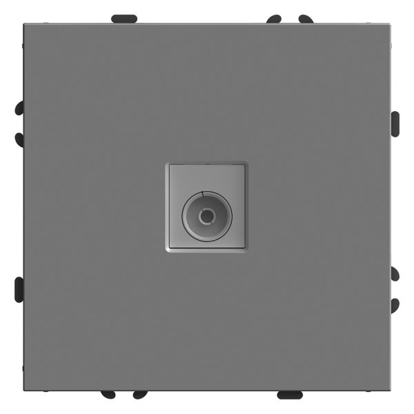 Розетка телевизионная 1-местная (механизм), 75 Ом, 5-862МГц серия Эмили,платиново-серый soft touch STEKKER