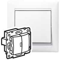 Выключатель 2-клавишный проходной схема 6/2 10А безвинтовое крепление белый VALENA DIY