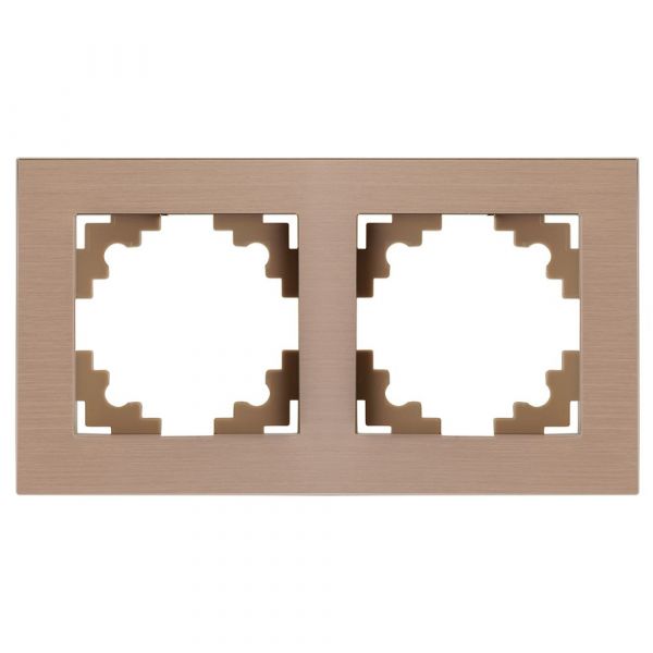 Рамка 2-местная металл серия Катрин шампань STEKKER