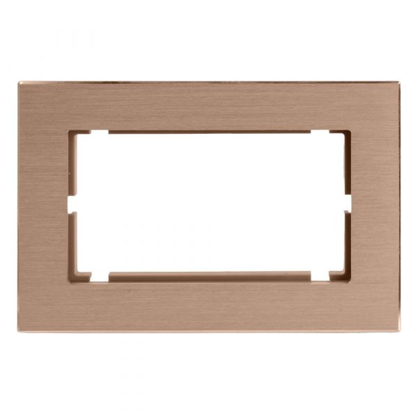 Рамка двухместная без перемычки серия Катрин металл шампань STEKKER