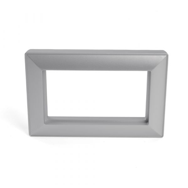 Рамка двухместная без перемычки серия Катрин пластик серебро STEKKER