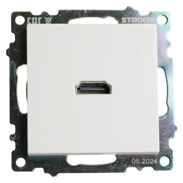 Розетка HDMI 2.1 Type A (механизм) серия Катрин белый STEKKER