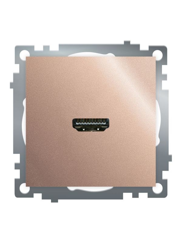 Розетка HDMI 2.1 Type A (механизм) серия Катрин шампань STEKKER