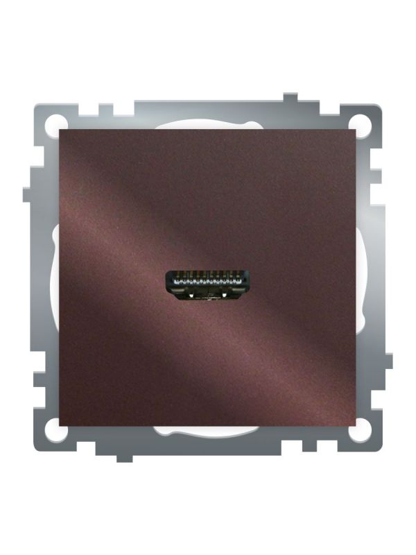 Розетка HDMI 2.1 Type A (механизм) серия Катрин шоколад STEKKER