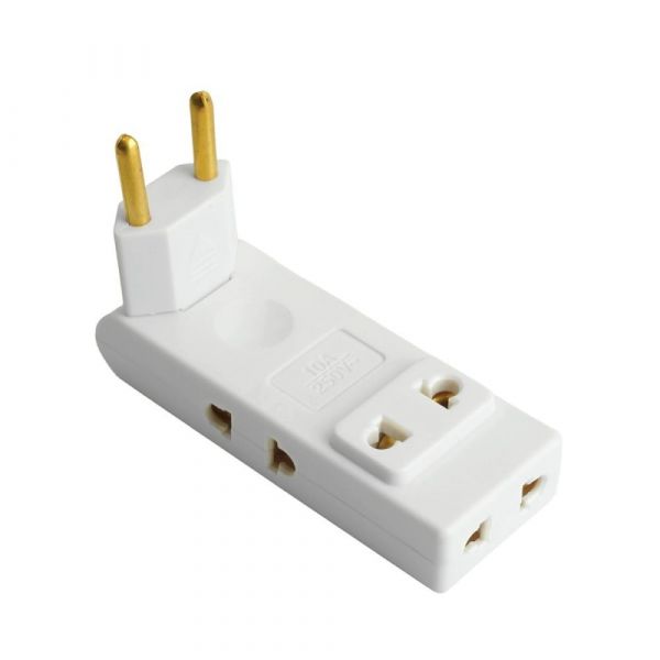 Разветвитель сетевой плоский поворотный 4-местный б/з, белый