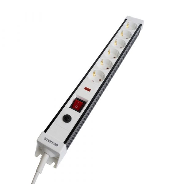 Фильтр сетевой 6-местный с/з 3x1 мм2 5 м 250 В 16 А белый HM22-61-05