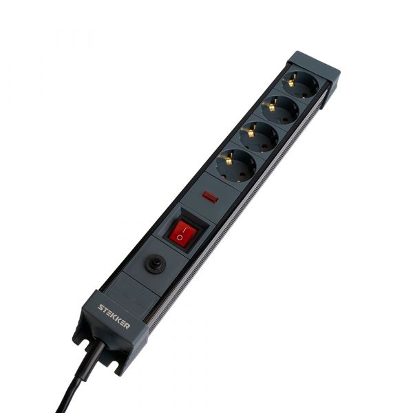 Фильтр сетевой 4-местный с/з 3x1 мм2 1,8 м 250 В 16 А черный HM22-41-02