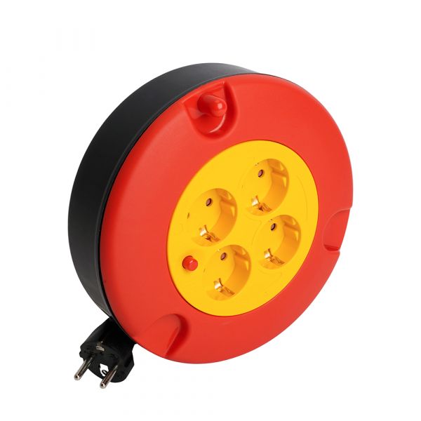 Удлинитель-рулетка Standart 4 розетки с/з ПВС 3х1 черный 16А IP20 5м STD06-40-30