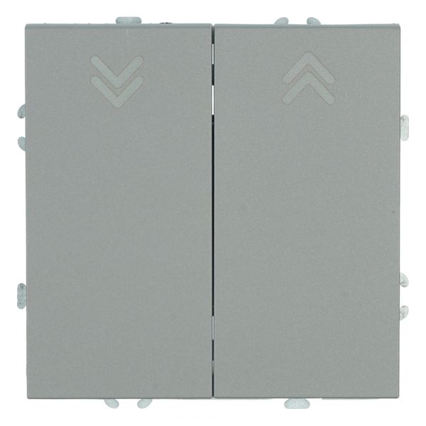 Выключатель двухклавишный самовозвратный (механизм) 250В 10А платиново-серый soft touch серия Эмили STEKKER