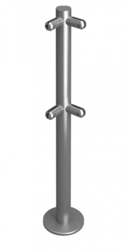 Стойка ограждения под стекло L-образная h=400мм