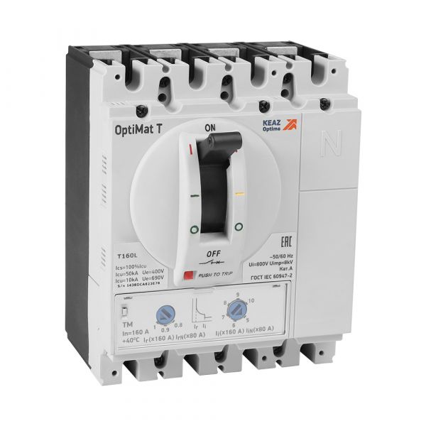 Выключатель автоматический OptiMat T160L TM 160 A 4P