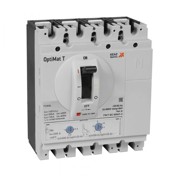 Выключатель автоматический OptiMat T250M TM 200 A 3P