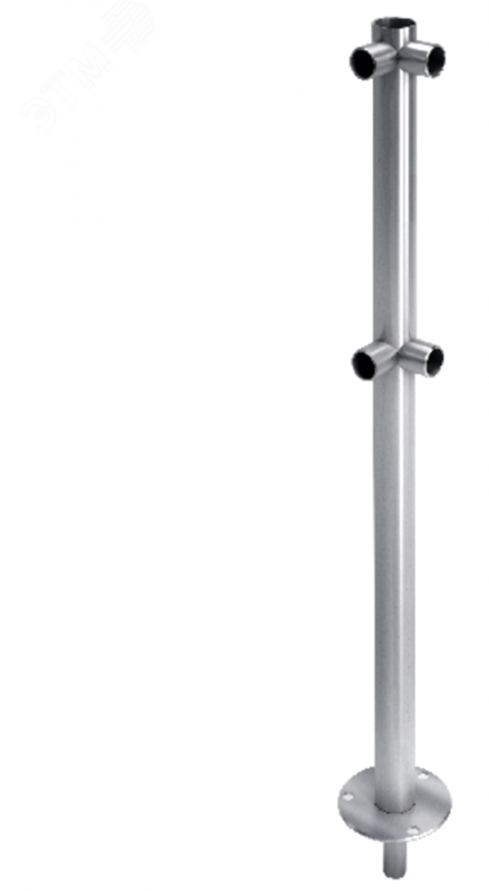 Стойка ограждения съемная L-образная, 4 муфты с гнездом