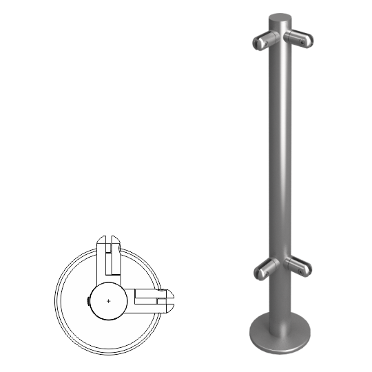 Стойка ограждения под стекло L-образная 800мм