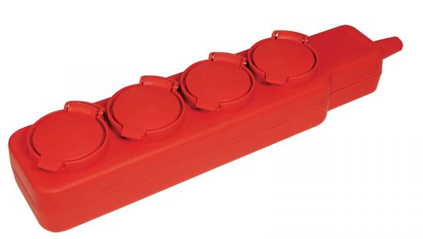 Удлинитель У04В 4 места с защитными крышками IP44