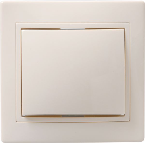 KVARTA Выключатель 1-клавишный 10А ВС10-1-0-ККм кремовый GENERICA