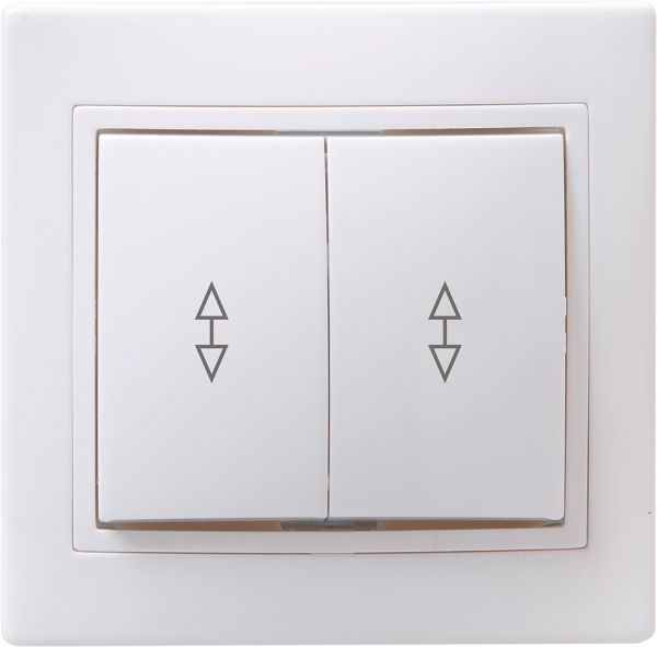 KVARTA Выключатель 2-клавишный проходной 10А ВСп10-2-0-КБ белый GENERICA